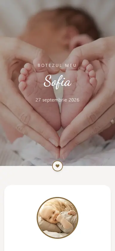Model invitație digitală botez Fancy — Shiro Events
