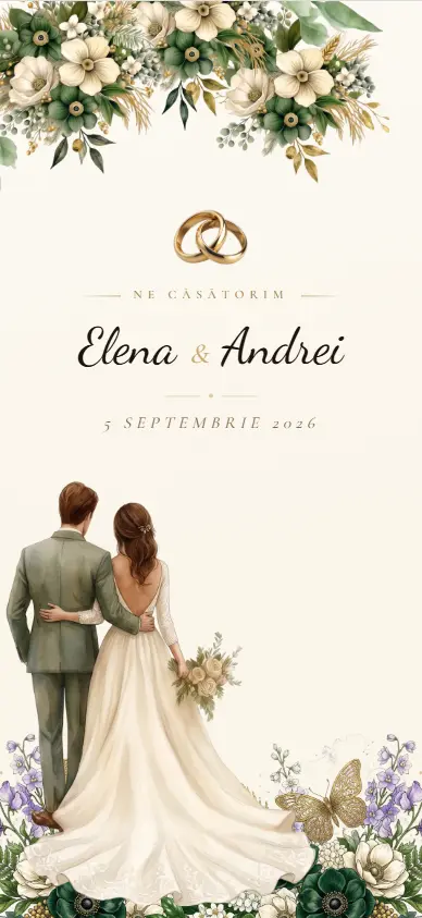 Model invitație digitală nuntă Mars — Shiro Events